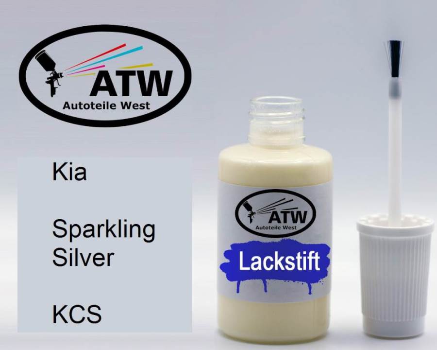 Kia, Sparkling Silver, KCS: 20ml Lackstift, von ATW Autoteile West.